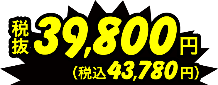 税抜39,800円(税込43,780円)